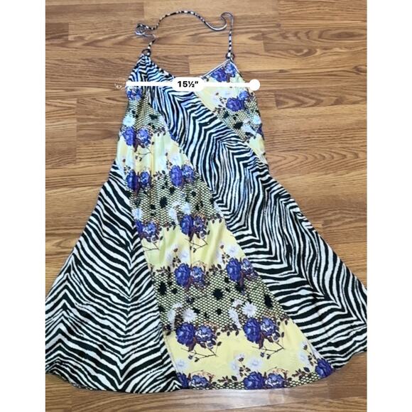 OPENING CEREMONY Sleeveless Floral Zebra Silk Dress size 8 / M - Picture 3 of 13